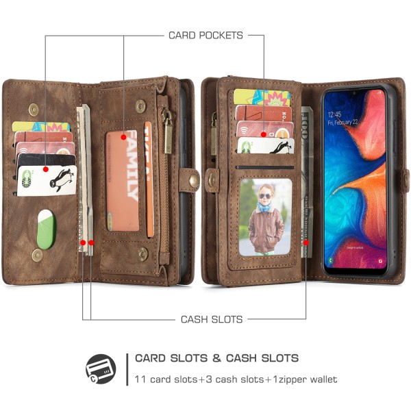 iPhone 11 Pro Max (6.5 inches)2019 Case, Multi-function 2 in 1 PU Leather Zipper 11 Card Slots Card Slots Money Pocket Clutch Wallet Case Detachable Magnetic Cover