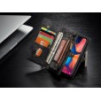 iPhone XR 6.1 inches Case, Multi-function 2 in 1 PU Leather Zipper 11 Card Slots Card Slots Money Pocket Clutch Wallet Case Detachable Magnetic Cover
