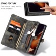 Samsung Galaxy S10E Case, Multi-function 2 in 1 PU Leather Zipper 11 Card Slots Card Slots Money Pocket Clutch Wallet Case Detachable Magnetic Cover