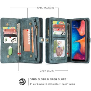 Samsung Galaxy S20FE 6.5 inch 4G &5G Case, Multi-function 2 in 1 PU Leather Zipper 11 Card Slots Card Slots Money Pocket Clutch Wallet Case Detachable Magnetic Cover, For Samsung S20 FE