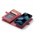 Detachable Zipper Card Slot Folio Leather Case  