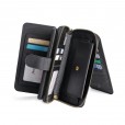 iPhone 12 Mini  (5.4 inches) 2020 Release Case, Zipper Multi-function 2 in 1 PU Leather Zipper Detachable Card Slots Metal Magnetic Wallet Handle Strap Cover