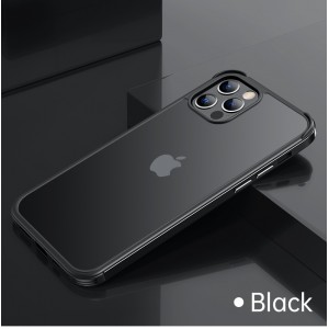 Thin TPU Glossy Anti Slip Shockproof Metal Bumper Frame Protective Clear Case, For IPhone 11 Pro Max