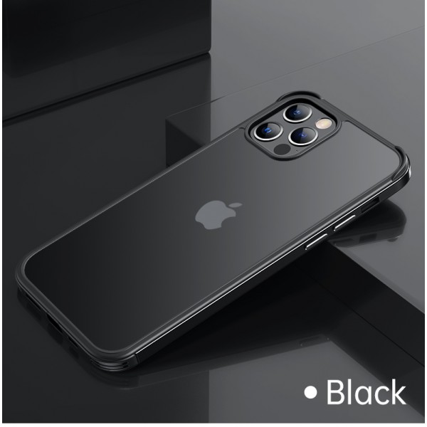 Thin TPU Glossy Anti Slip Shockproof Metal Bumper Frame Protective Clear Case