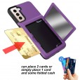 Samsung Galaxy S21 6.2 inches Case, Card Slot Mirro Makeup 2 in 1 Hybrid PC Shockproof Protective Cover