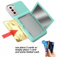 Samsung Galaxy S21 Plus 6.7 inches Case, Card Slot Mirro Makeup 2 in 1 Hybrid PC Shockproof Cover