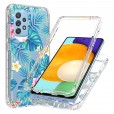 Samsung Galaxy S20FE 6.5 inch 4G &5G Case,Clear Flower Pattern Back With Built-in Screen Protector 360 °Protective Cover