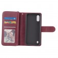 For Samsung Galaxy A01  Protective Case Wallet Leather Magnetic Belt Zipper