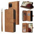 For Samsung A12 Zipper Purse Card Slot Wallet Flip Stand Case Cover