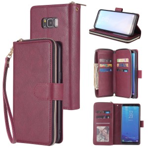 For Samsung Galaxy S8 plus Leather Magnetic Flip Wallet Zipper Case , For Samsung S8 Plus