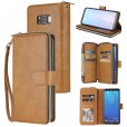 For Samsung Galaxy S9 Leather Magnetic Flip Wallet Zipper Case