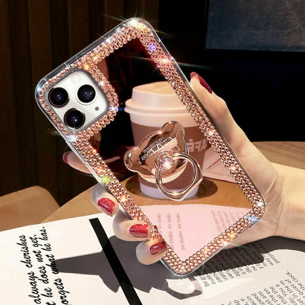 Glitter Bling Mirror Diamond Smart Phone Case with Ring