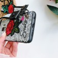Samsung Galaxy A72 5G&4G Case,Fashion Lace Flower Neck Strap Hybrid PC Shockproof Ultra Slim Cover
