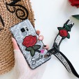 iPhone 11 Pro Max (6.5 inches)2019 Case, Fashion Lace Flower Neck Strap Hybrid PC Shockproof Ultra Slim Cover