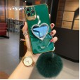 Glitter Mirror Diamond Plush Ball Case Cover For iPhone 11 pro max