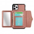 For iPhone 11 Pro Max Luxury Leather Card Slot Mirror Case Cover