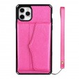 For iPhone 12 / 12 Pro Luxury Leather Card Slot Mirror Case Cover