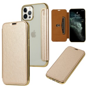 Luxury Leather Flip Holder Transparant Color Phone Case For iPhone Series, For IPhone 11 Pro