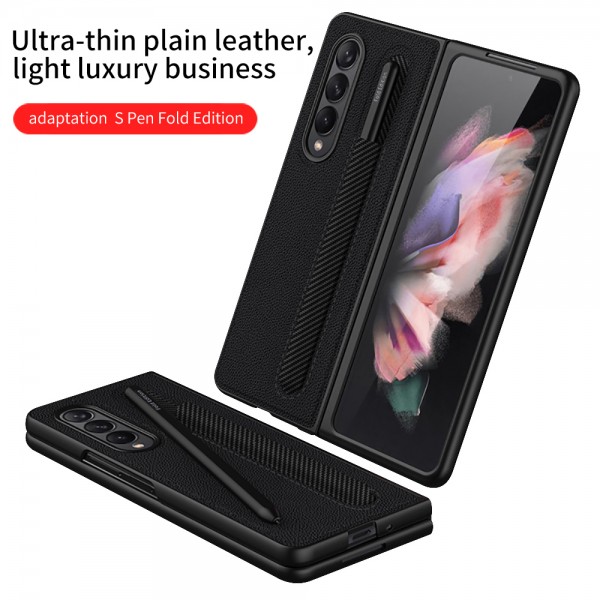 For Samsung Galaxy Z Fold3 5G Slim Luxury Business Leather Case Shockproof Cover