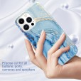 Shockproof Marble Print Soft Rubber Glitter Side Phone Case Cover For iPhone 13 Pro Max