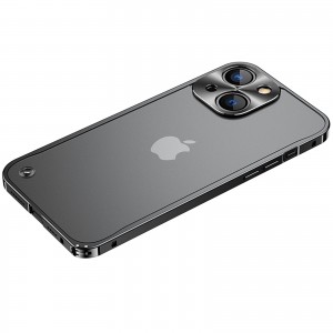 Fashionable Design Matte Back Cover with Metal Frame Smartphone Case, For IPhone 12 Pro Max