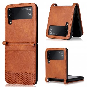 For Samsung Galaxy Z Flip 3 5G Luxury Hybrid Leather Card Slot Phone Case Cover, For Samsung ZFlip3
