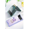 For Samsung Galaxy Z Flip3 5G Shockproof Rubber Clear Ring Holder TPU Case Cover