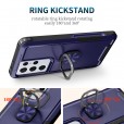 Shockproof Rubber 3-Layer Protection Hybrid Armor Ring Holder Kickstand Cover