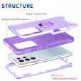 Shockproof Rubber 3-Layer Protection Hybrid Armor Ring Holder Kickstand Cover