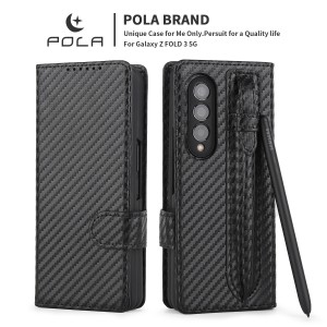PU Leather Wallet Card Slot Magnetic Detachable 2-Style 360 Full Protection Phone Cover With Pen Slot, For Samsung ZFold3
