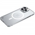 Metal Magnetic Shockproof Clear Back Phone Case Cover