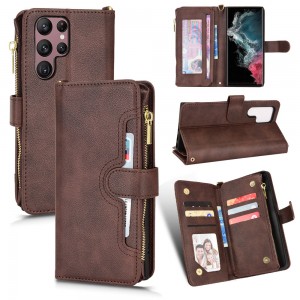 Zipper Wallet Leather Stand Luxury Case Cover, For iPhone 14