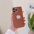 Plating Love Heart Bling Diamond Ring Stand Stylish Silicone Soft Phone Case