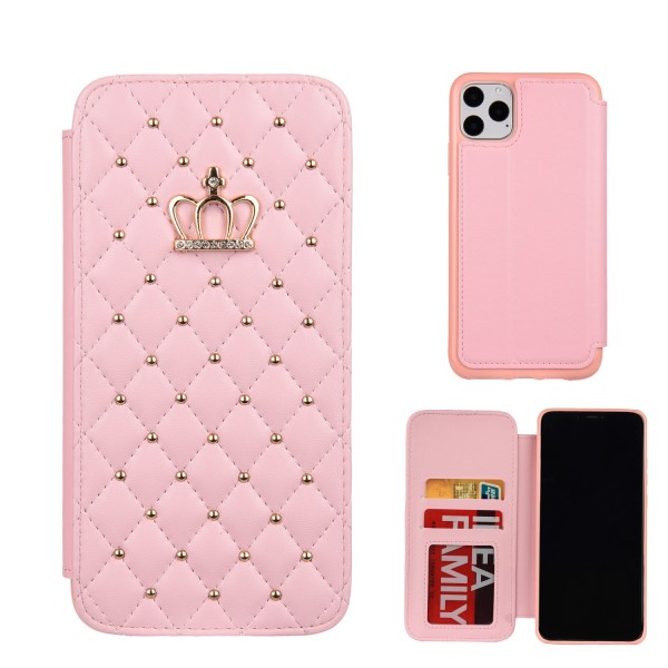 Luxury Crown Bling Wallet Case Leather Flip Cover for iPhone XR 