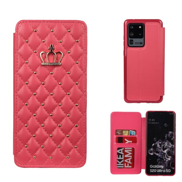 For Samsung S10 Plus Women Girls Bling Crown Card Wallet Leather Cover Case