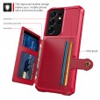 Samsung Galaxy S21 6.2 inches Case,Hard Silicone Shockproof Magnetic Flip Leather Card Holder Protective Cover