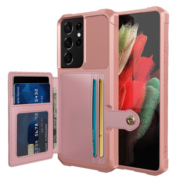 Samsung Galaxy S21 Ultra 6.8 inches Case,Hard Silicone Shockproof Magnetic Flip Leather Card Holder Protective Cover