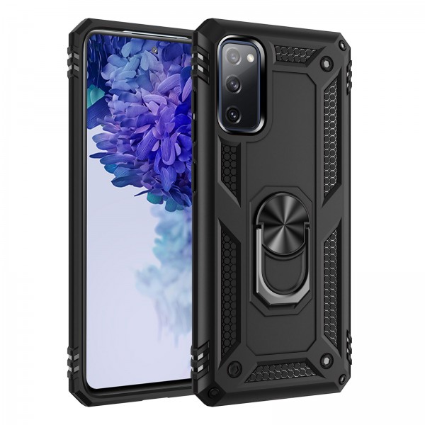 Samsung Galaxy A10 Case, Car Magnetic Shockproof Rubber Armor Hybrid Rugged Hard PC Back Ring Kickstand Cover,without Screen Protector