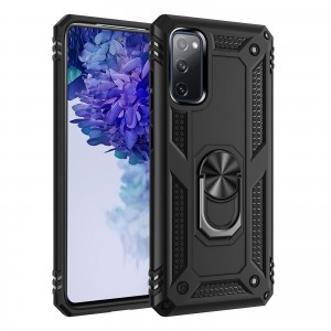 Samsung Galaxy A21 US Version Case, Car Magnetic Shockproof Rubber Armor Hybrid Rugged Hard PC Back Ring Kickstand Cover,without Screen Protector, For Samsung A21