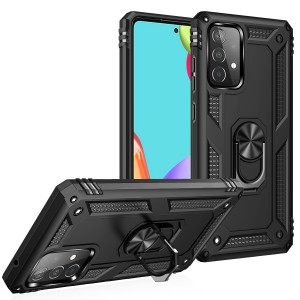 Samsung Galaxy A52 5G&A52 4G Case, Car Magnetic Shockproof Rubber Armor Hybrid Rugged Hard PC Back Ring Kickstand Cover,without Screen Protector, For Samsung A52 5G