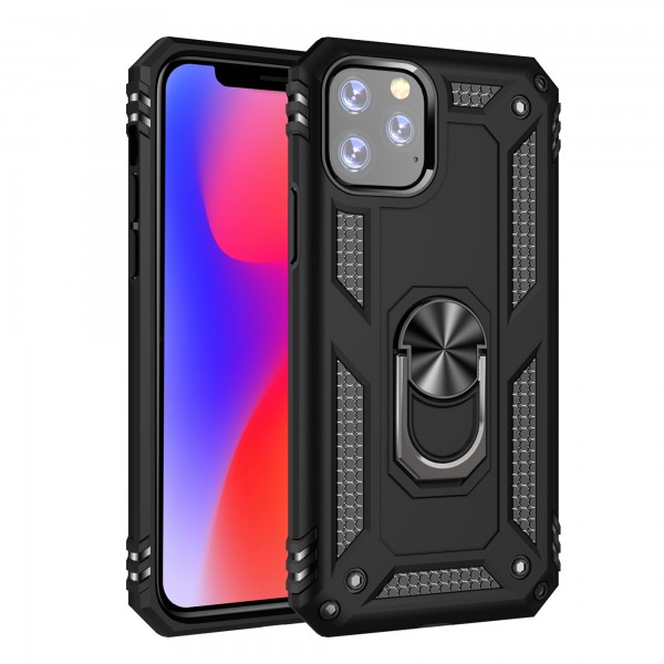 iPhone 12 Mini  (5.4 inches) 2020 Release Case, Car Magnetic Shockproof Rubber Armor Hybrid Rugged Hard PC Back Ring Kickstand Cover,without Screen Protector