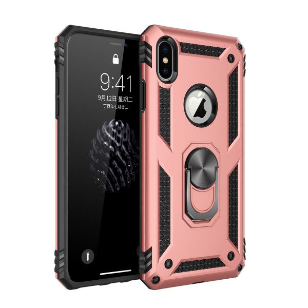 iPhone Xs Max 6.5 inches Case, Car Magnetic Shockproof Rubber Armor Hybrid Rugged Hard PC Back Ring Kickstand Cover,without Screen Protector