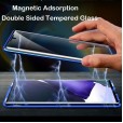 Samsung Galaxy Note20 6.7 Inch Case,Magnetic Adsorption Aluminum Bumper Back Tempered Glass With Built-in Screen Protector Full Body Protection