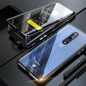 OnePlus 8 Case,Magnetic Adsorption Metal Frame Double Sides Tempered Glass With Screen Protector 360 Full Protection Shockproof, For OnePlus 8