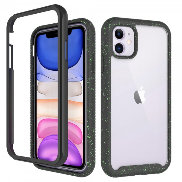Apple iPhone 11 6.1 inches 2019 Case,Shockproof Rubber Hybrid Clear Back PC Hard 2 in 1 Design Wireless Charging  without Screen Protector
