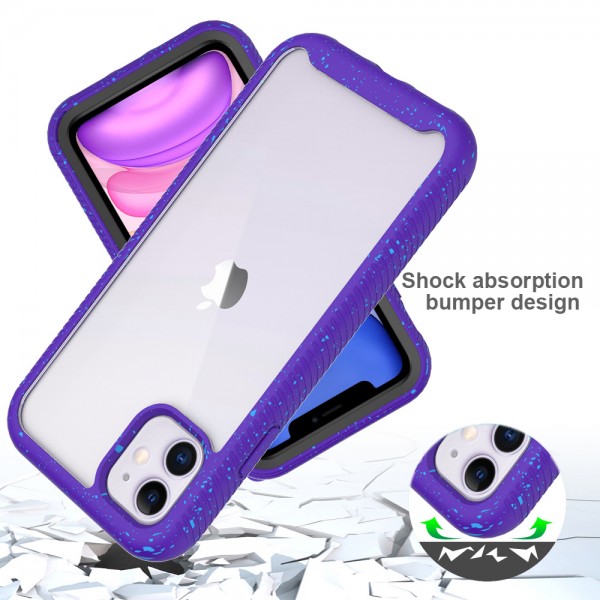 iPhone XR 6.1 inches Case,Shockproof Rubber Hybrid Clear Back PC Hard 2 in 1 Design Wireless Charging  without Screen Protector Back Case