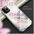 Tempered Glass Marble Shockproof Thin Back Smartphone Case Cover