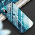 iPhone 12 6.1 inches 2020 Released Case,Marble Tempered Glass Back Phone Ultra Slim Lightweight Siliocne Bumper Without Front Screen Protector