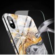 iPhone X & iPhone XS 5.8 inches Case,Marble Tempered Glass Back Phone Ultra Slim Lightweight Siliocne Bumper Without Front Screen Protector