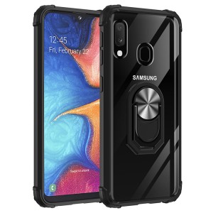 Samsung Galaxy A10e Case,Shockproof Built-in Magnetic Car Mount Metal Ring Kickstand Protective Clear Back Cover, For Samsung A10E/Samsung A20E